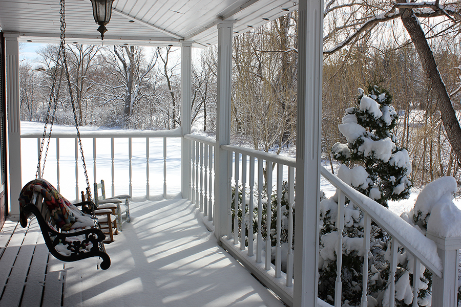 From the front porch through freshly fallen snow in the middle of March ~Revery Cloud